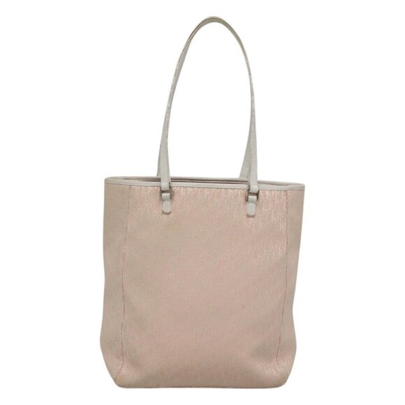 Christian Dior Trotter Canvas Tote Bag Pink Silver Auth - Picture 3 of 16